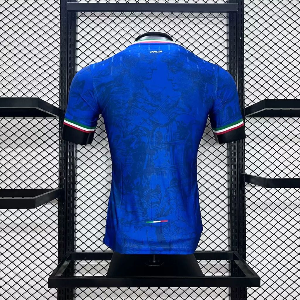 Italy 2024/25 Euro Blue co-branded version Jersey Player Version